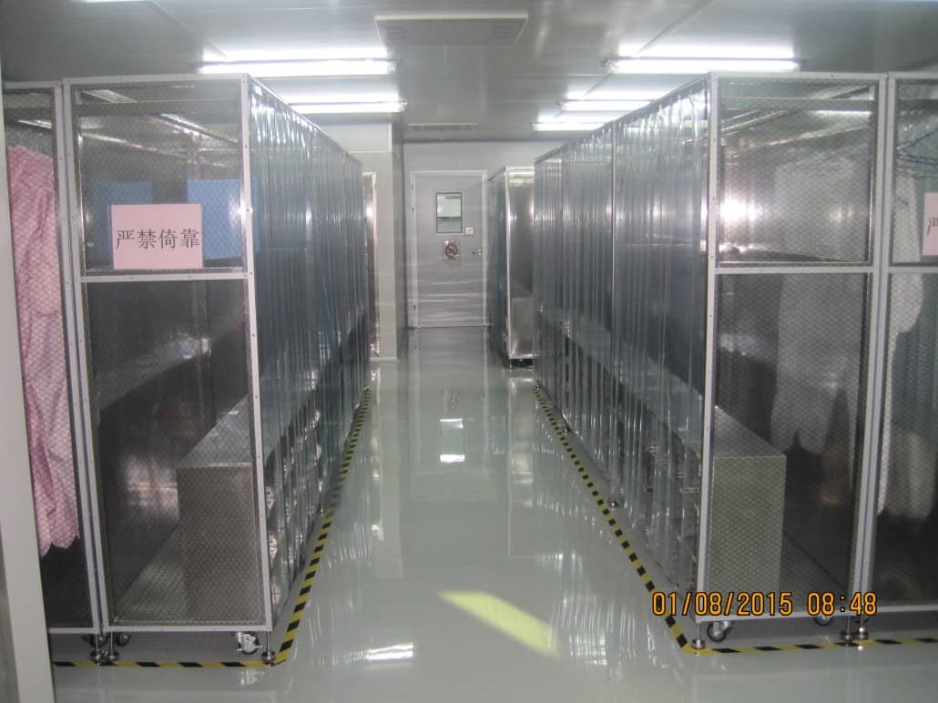 Cleanroom gowning area at Marian facility