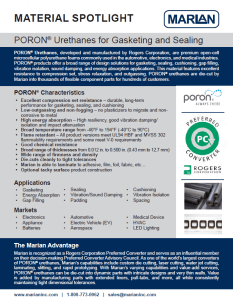 Rogers PORON Urethanes for Gasketing and Sealing