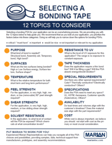 1 Page Guide: Considerations When Selecting a Bonding PSA