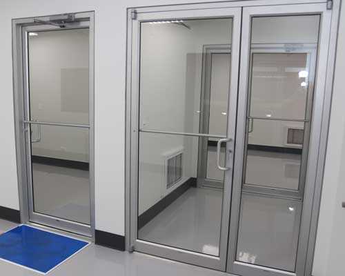 Cleanroom entrance with pressure control at Marian Chicago