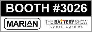 Marian, Inc. at booth #3026 at the 2024 Battery Show