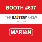 Marian's participation in the 2025 Battery Show South, showcasing the company's involvement