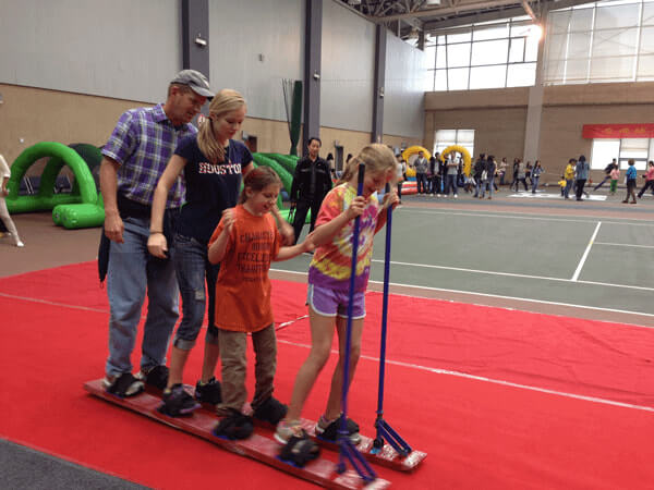 Employees and their families participating in an activity